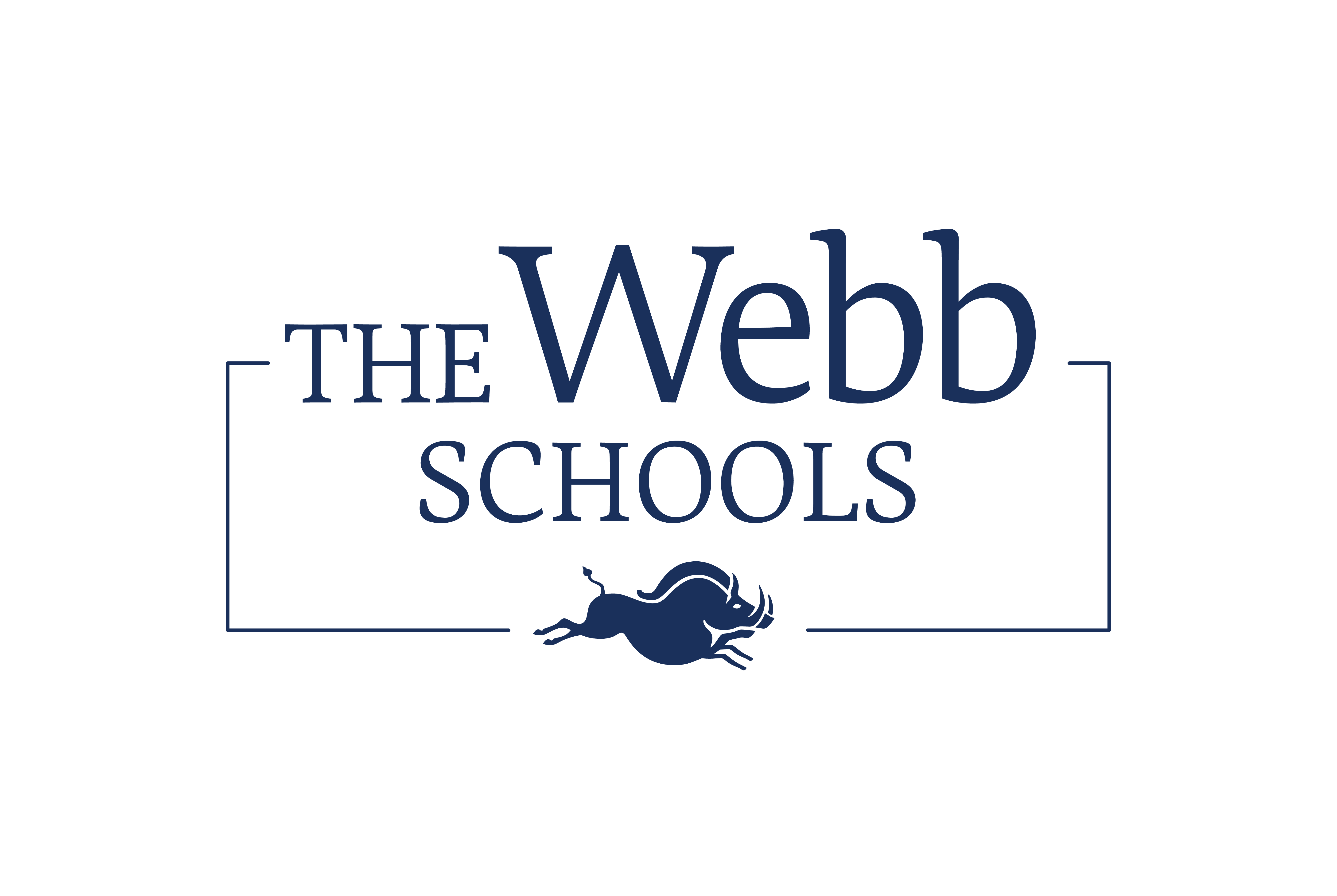 The Webb Schools primary logo in blue