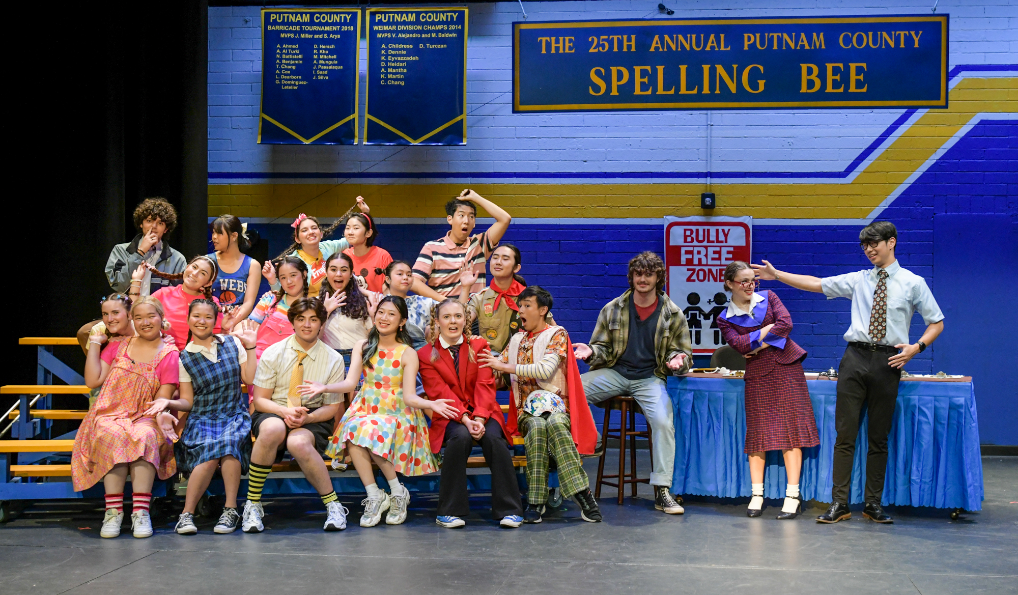 The cast of The Webb Schools Theater Department's production of The 25th Annual Putnam County Spelling Bee