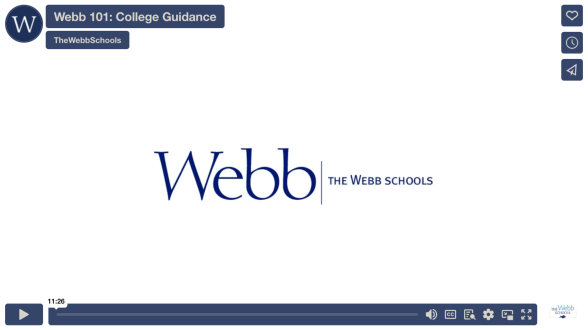 Webb 101 College Guidance video screenshot
